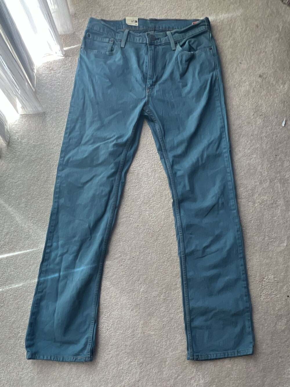 Levis 527 Jeans Size 33x34 Teal Blue Bootcut Denim